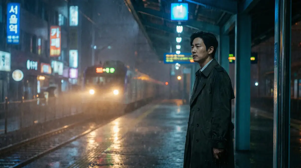 韩国伦理电影经典场景 - 雨夜车站，潘甜甜 馆藏影像